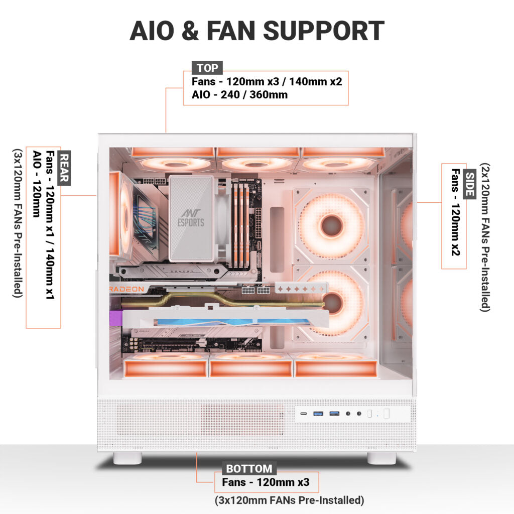 Ant Esports Gaming Cabinet Crystal x6
