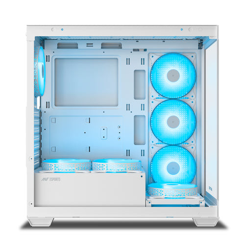 Ant Esports Gaming Cabinet Crystal x7 White with Type-C