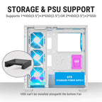 Ant Esports Gaming Cabinet Crystal x7 White with Type-C