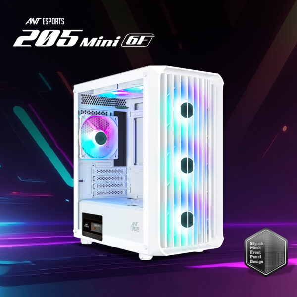 Ant Esports Gaming Cabinet 205 Mini 6F White - Image 2