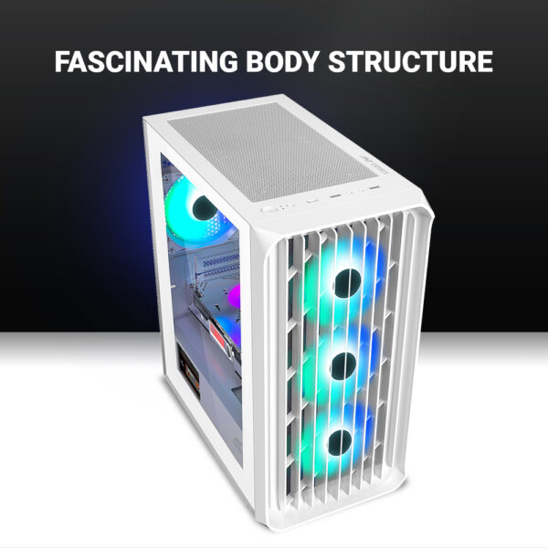 Ant Esports Gaming Cabinet 205 Mini 6F White - Image 4