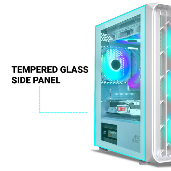 Ant Esports Gaming Cabinet 205 Mini 6F White - Image 7