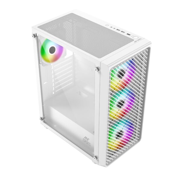 Ant Esports Gaming Cabinet 211 Air ARGB White - Image 3