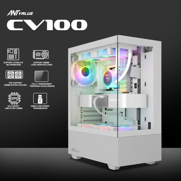 Ant Value Gaming Cabinet CV100 White - Image 14