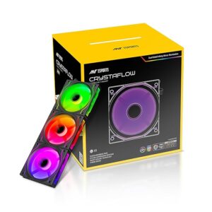 Ant Esports Cabinet Fan Crystaflow ARGB Black 3 in1