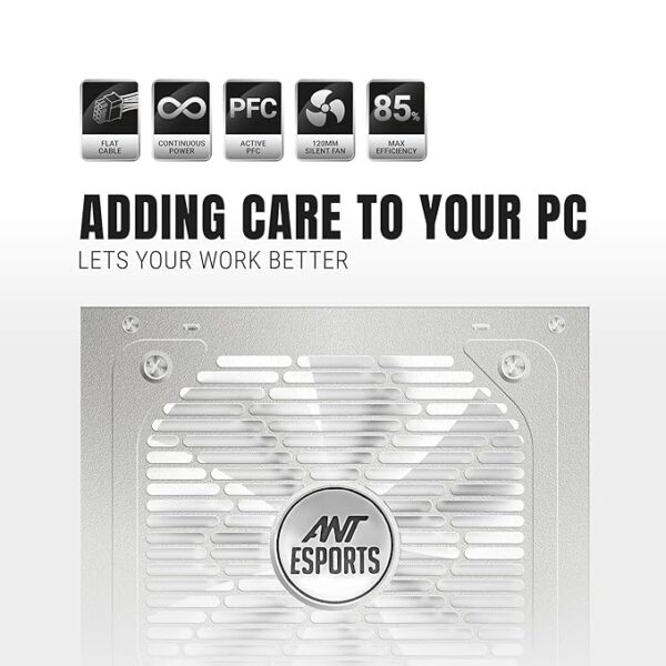 Ant Esports RX650 650w 80 Plus Bronze Gaming Desktop Power Supply White - Image 6