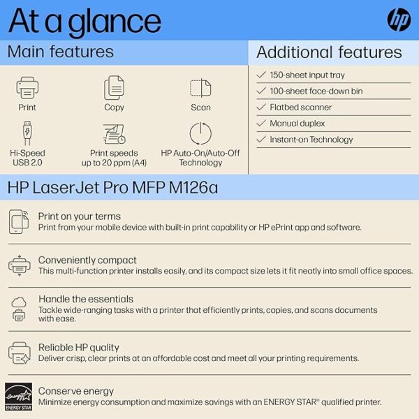 HP Laser Printer MFP M126A A4 Print|Scan|Copy - Image 4