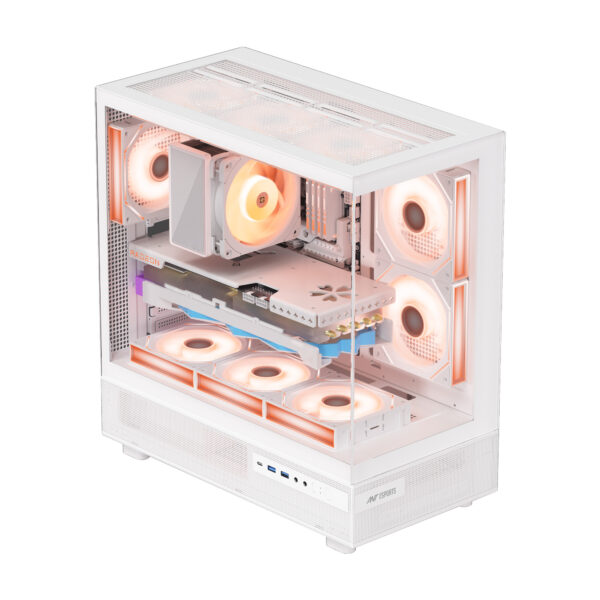 Ant Esports Gaming Cabinet Crystal x6 White - Image 5