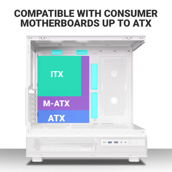 Ant Esports Gaming Cabinet Crystal x6 White - Image 7