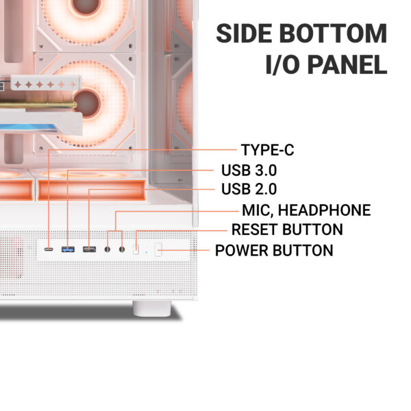 Ant Esports Gaming Cabinet Crystal x6 White - Image 10
