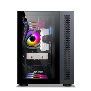 Ant Esports Gaming Cabinet Crystal ARGB Dual Chamber Black