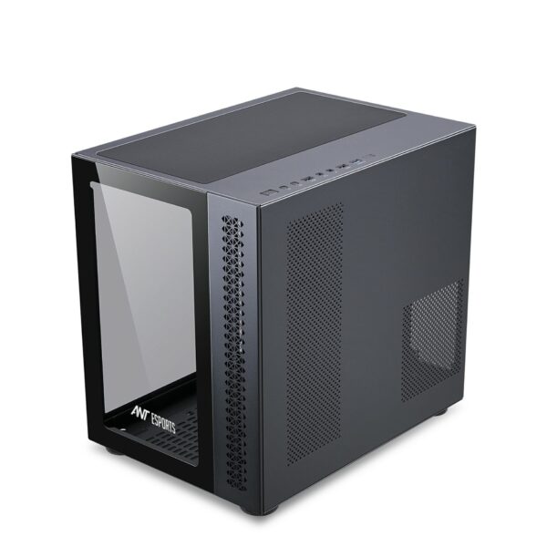 Ant Esports Gaming Cabinet Crystal ARGB Dual Chamber Black - Image 6