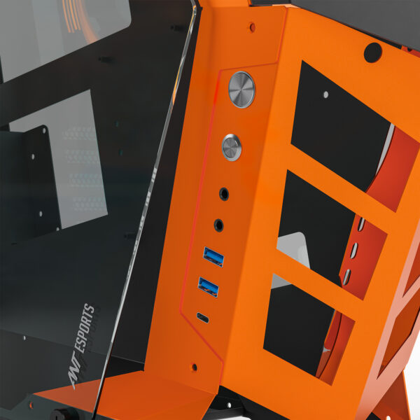 Ant Esports Gaming Cabinet Cypher G3 Black-Orange - Image 8