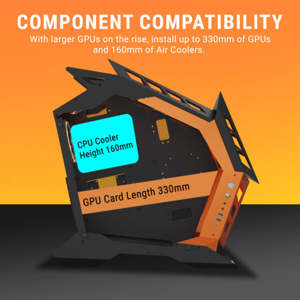 Ant Esports Gaming Cabinet Cypher G3 Black-Orange - Image 13