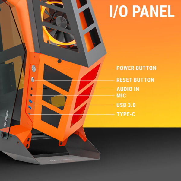 Ant Esports Gaming Cabinet Cypher G3 Black-Orange - Image 9